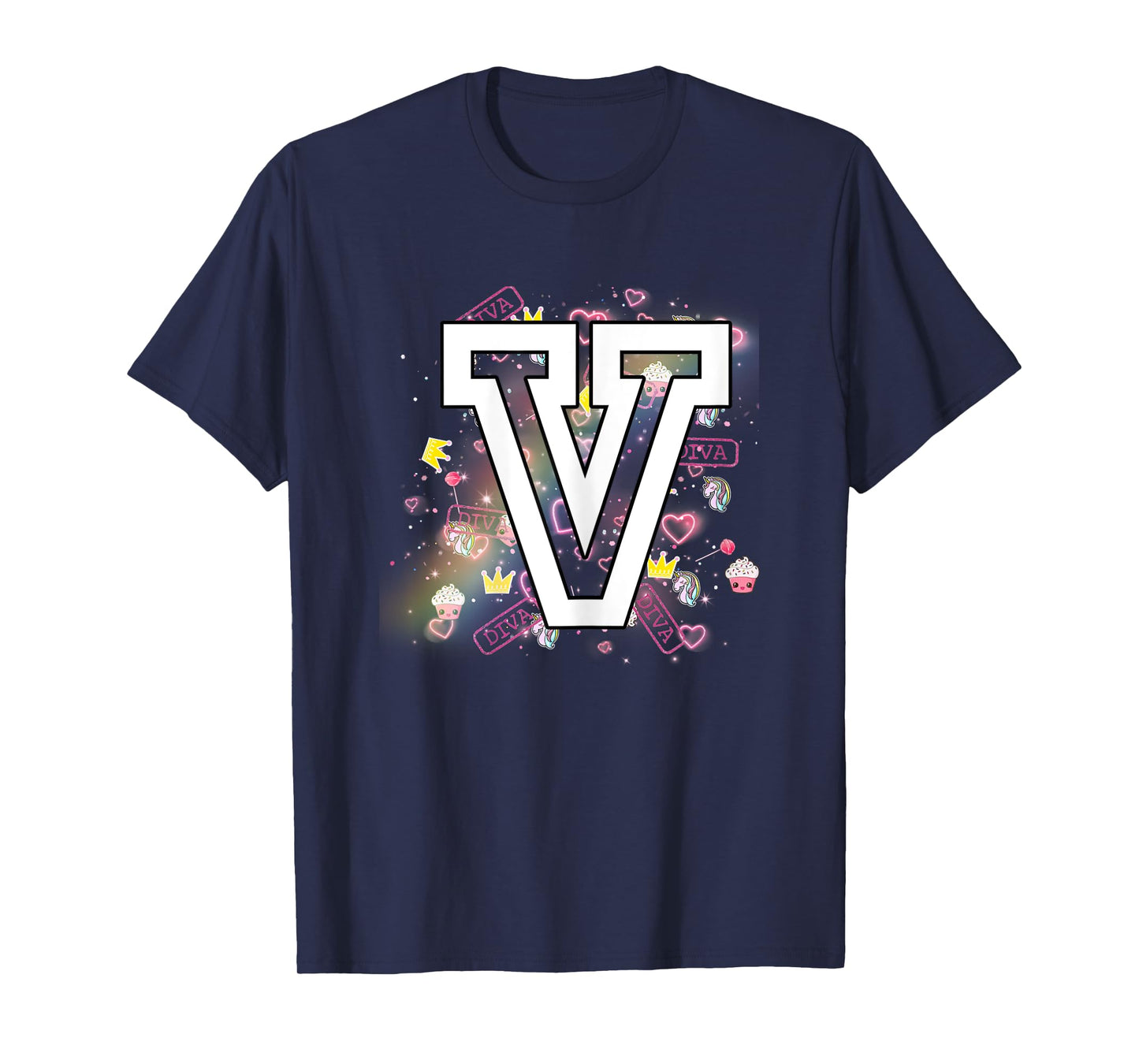 Kids Letter V Clothing For a Girl Who's Name Starts With V T-Shirt
