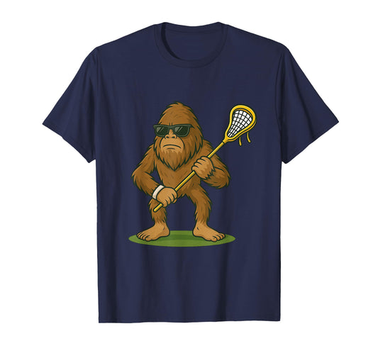 Funny Lacrosse LAX Bigfoot Kids Men Women Lacrosse Player T-Shirt