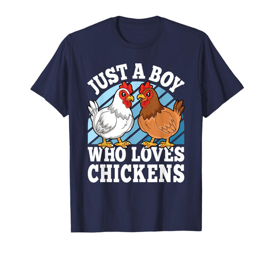Just A Boy Who Loves Chickens Funny Farming Lover Boys Kids T-Shirt