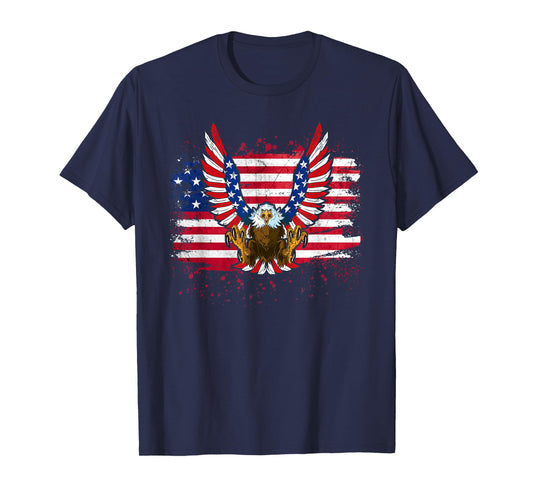 Patriotic Eagle 4th of July USA American Flag Men Women Kids T-Shirt