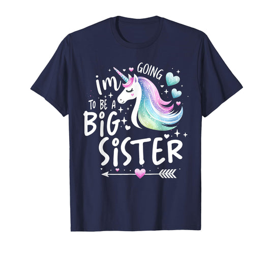 Best Sibling Baby Shower Big Sister Shirts for Girls Unicorn T-Shirt