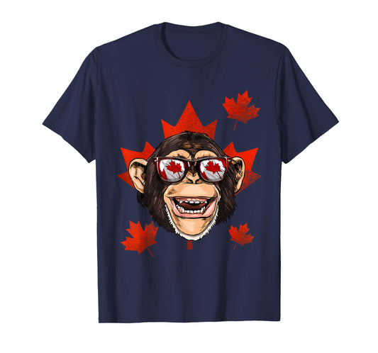 Canadian Monkey Maple Leaf Patriotic Canada Flag T-Shirt