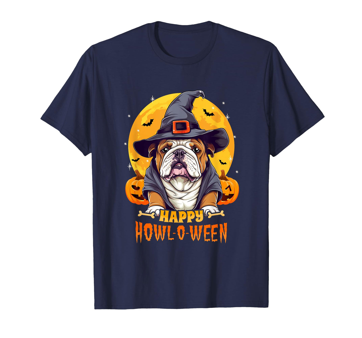 English Bulldog Halloween Dog Howl O Ween Funny Pet T-Shirt