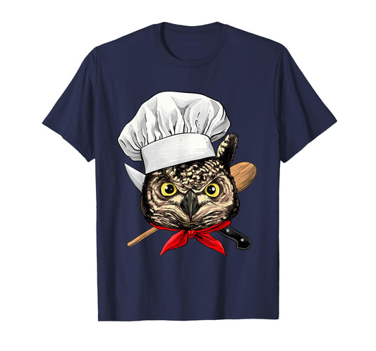 Owl Chef Wildlife Owl Bird, Cooking Lover T-Shirt
