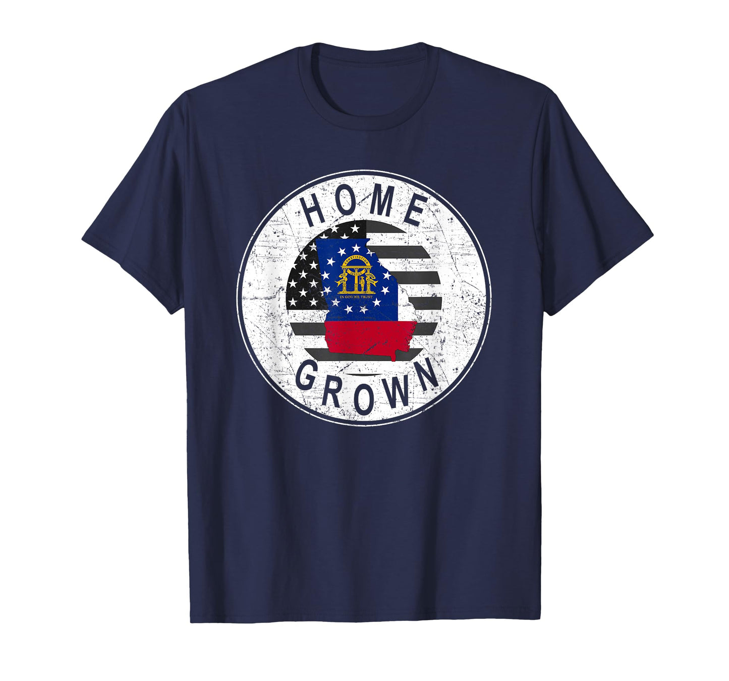 Proud America State Flag US Home Grown Georgia T-Shirt