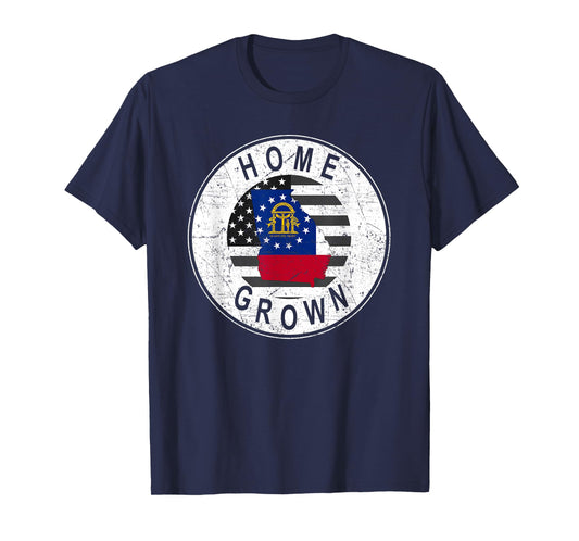 Proud America State Flag US Home Grown Georgia T-Shirt