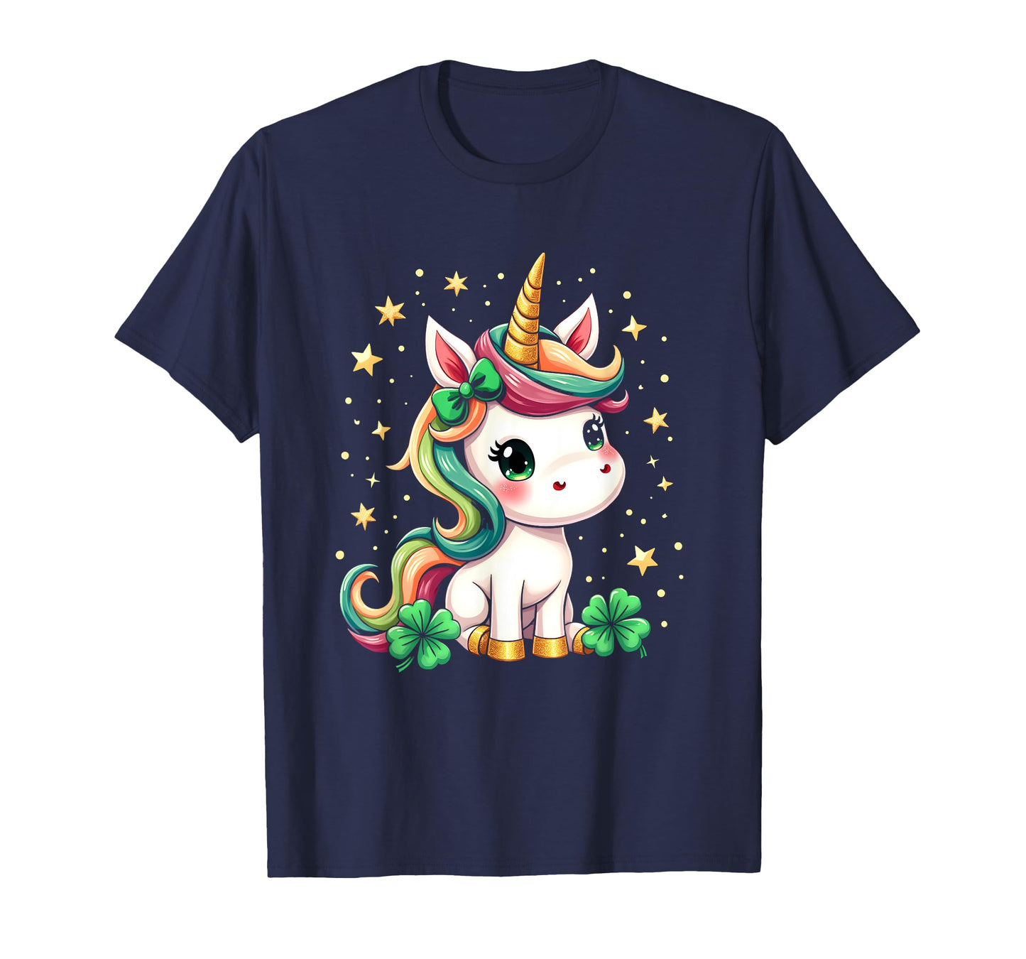 Cute Unicorn Shamrock St Patricks Day Lepricorn Girls Kids T-Shirt