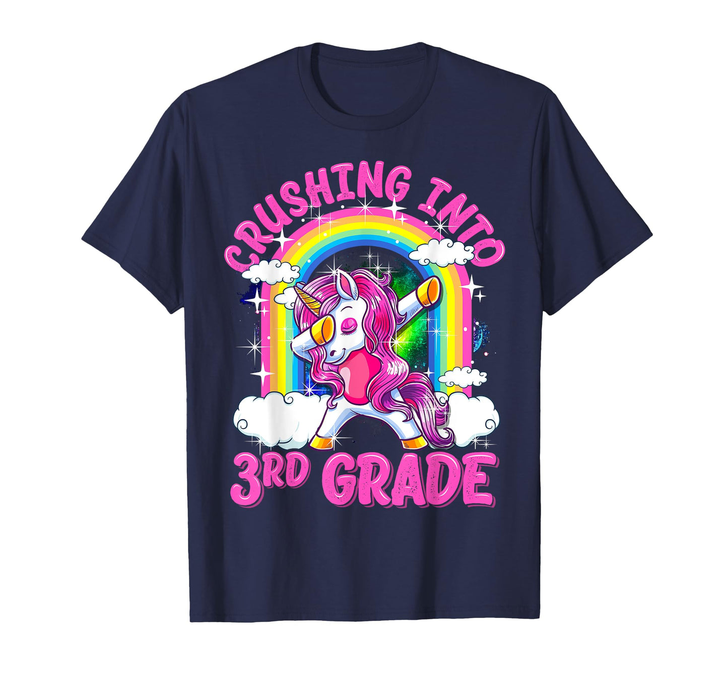 Crushing Into 3rd Grade Dabbing Unicorn Back To School Girls T-Shirt