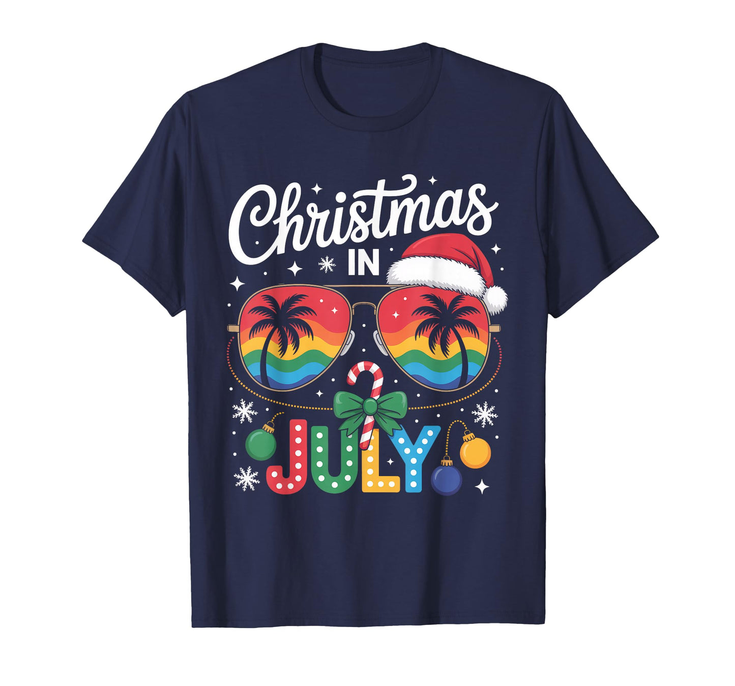 Santa Claus Sunglasses Beach Christmas in July Men Women Kid T-Shirt