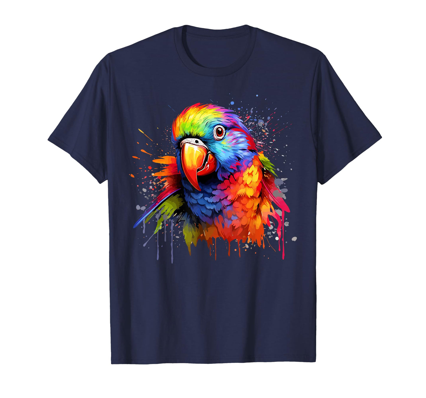 Colorful Splash Art Rainbow Lorikeet Parrot Lover T-Shirt