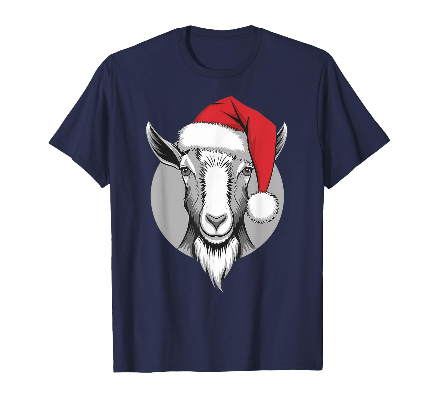 Joyful Goat Santa on Goat Christmas T-Shirt