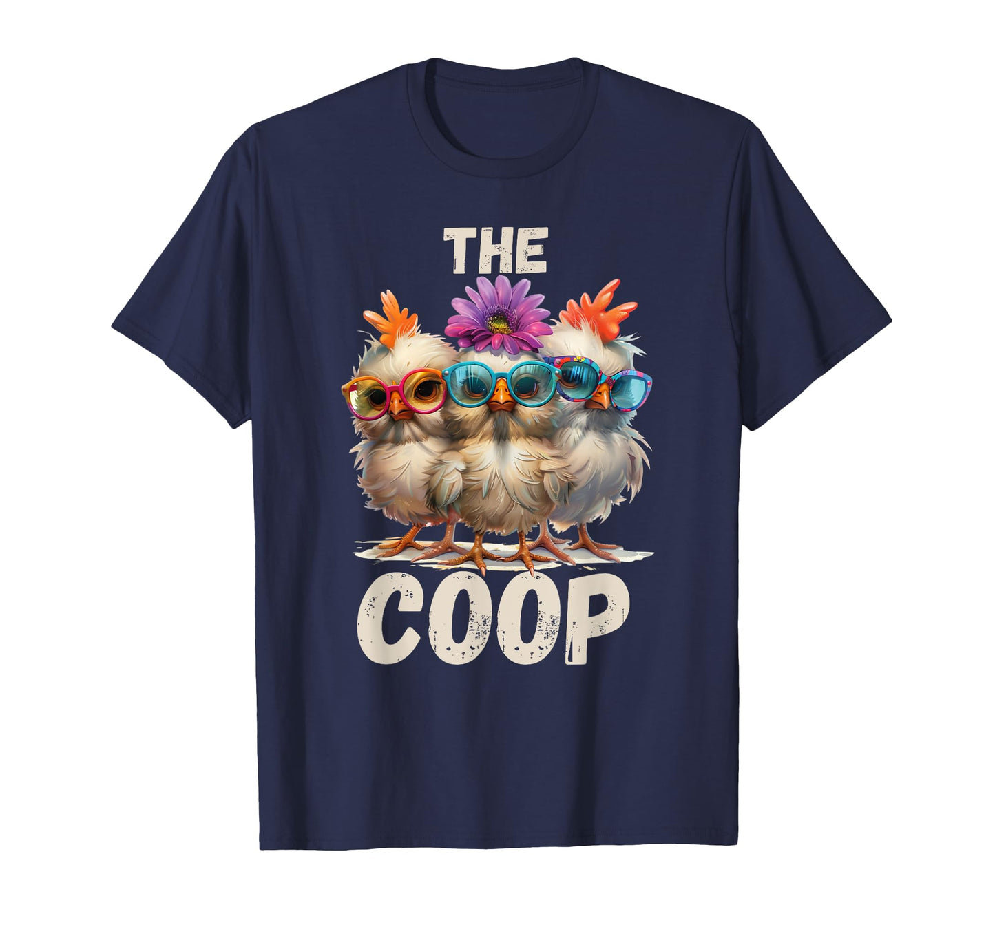 Rustic Charm by Steel Living Ultd. The Coop Chicken Trio T-Shirt - Unisex-Adults, Black, Small, Short Sleeve