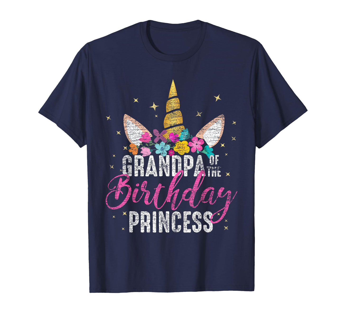 Grandpa Of The Birthday Princess Gifts Unicorn Birthday T-Shirt
