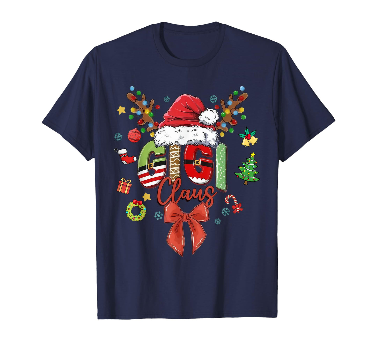 Gigi Claus Coquette Christmas Matching Family Xmas Santa Hat T-Shirt