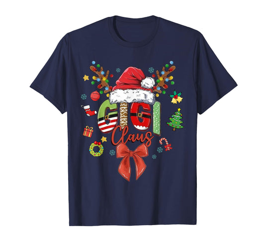 Gigi Claus Coquette Christmas Matching Family Xmas Santa Hat T-Shirt