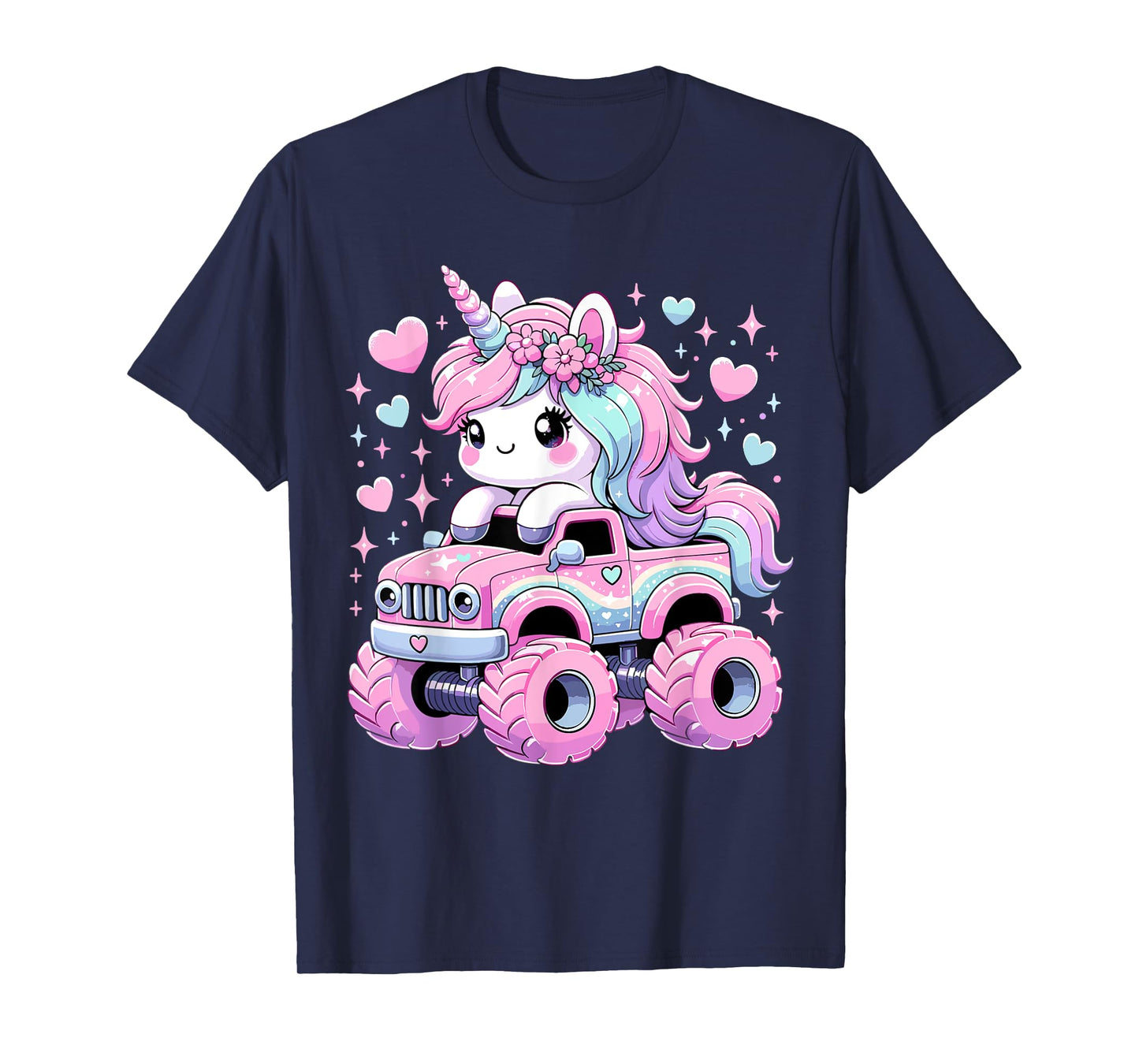 Monster Truck Unicorn Birthday Party Monster Truck Girl T-Shirt