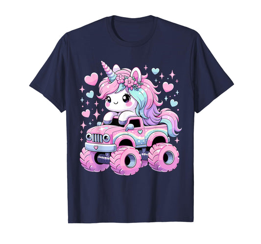 Monster Truck Unicorn Birthday Party Monster Truck Girl T-Shirt
