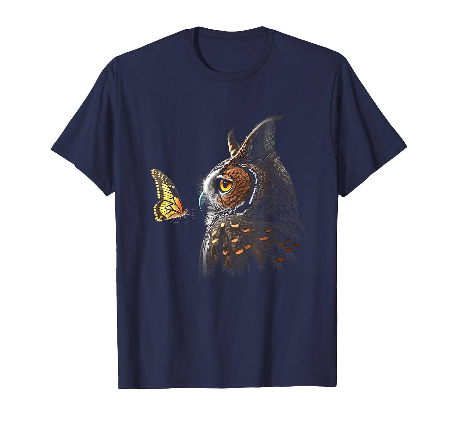 Owl With Butterfly Owl Lover Night Owl Bird T-Shirt