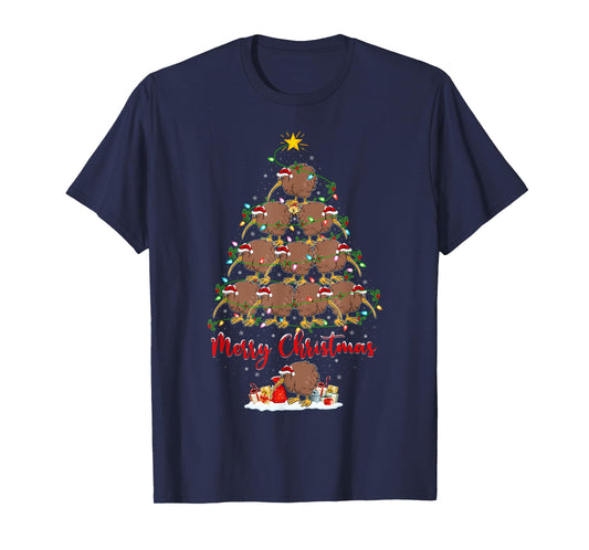 Kiwi Bird Lover Xmas Matching Santa Kiwi Christmas Tree T-Shirt