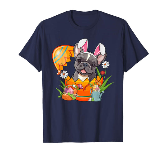 French Bulldog Rabbit Ears Easter Egg Pet Owner Men Women T-Shirt