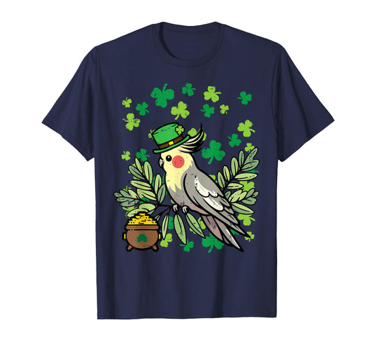 St Patricks Day Bird Cockatiel Saint Pattys Men Women Kids T-Shirt