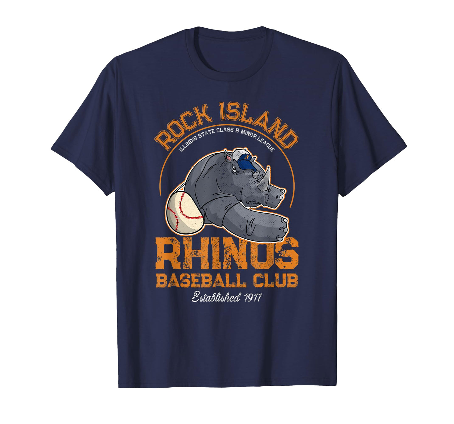 Rock Island Rhinos Retro Minor League Baseball Team T-Shirt