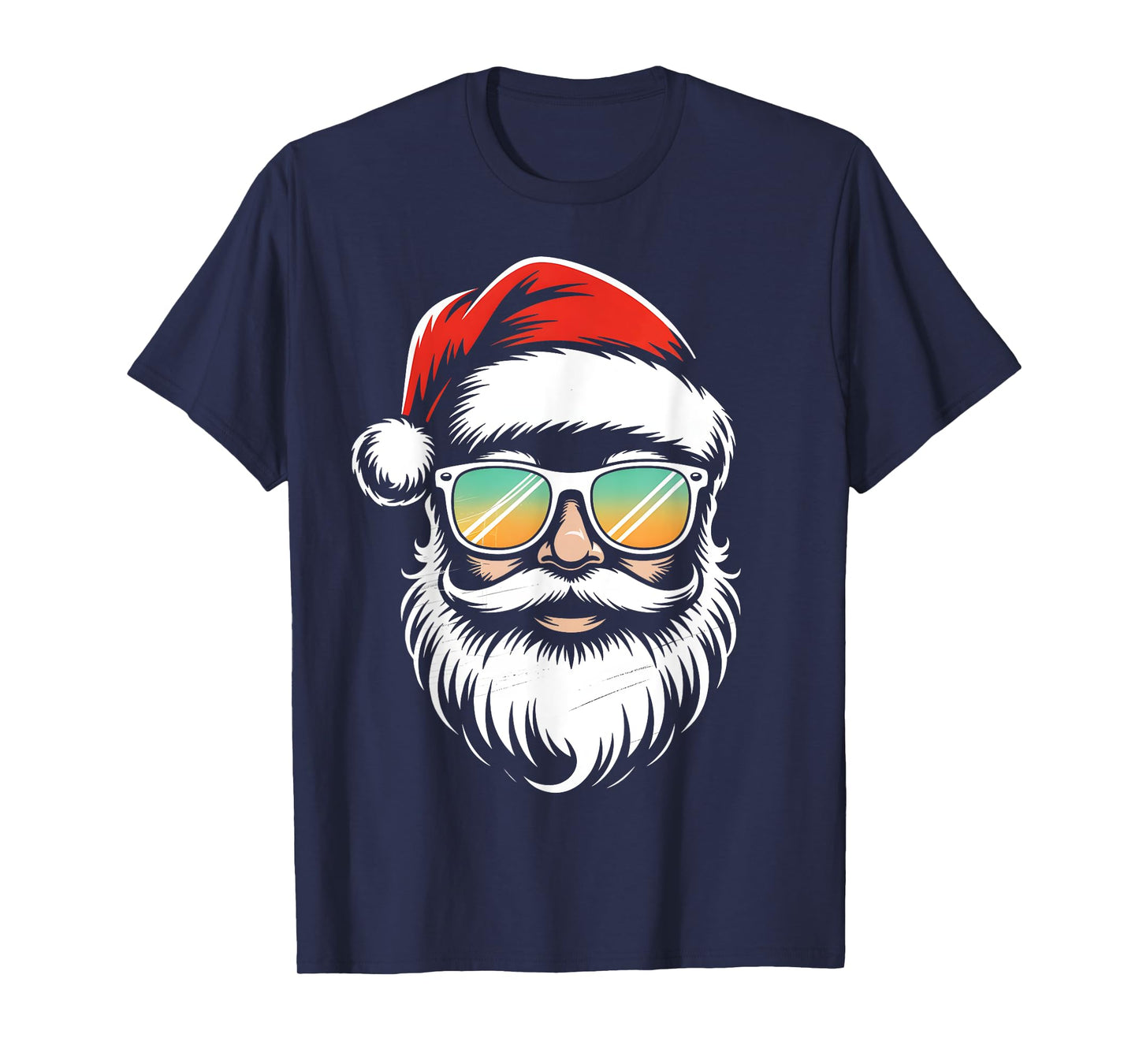 Retro Sunglasses Santa Face Christmas Xmas Men Boys Kids T-Shirt