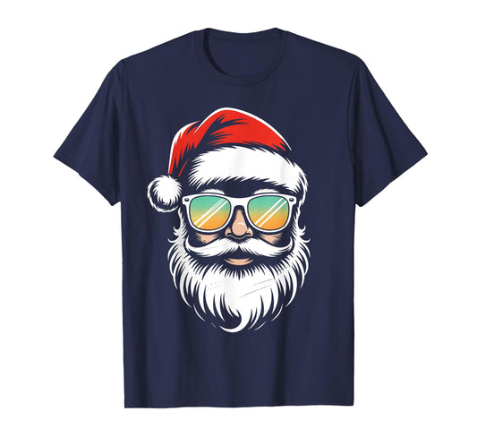 Retro Sunglasses Santa Face Christmas Xmas Men Boys Kids T-Shirt