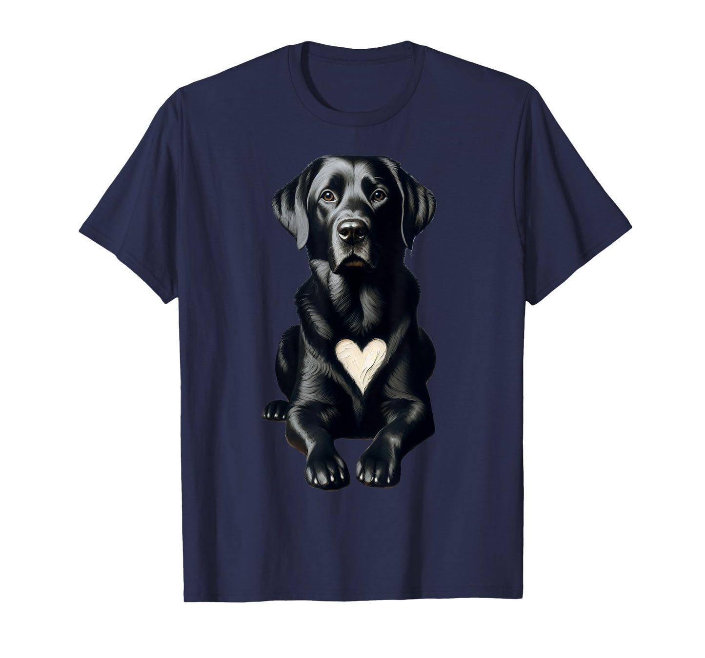 Heart Shaped White Patch Black Lab Lover T-Shirt