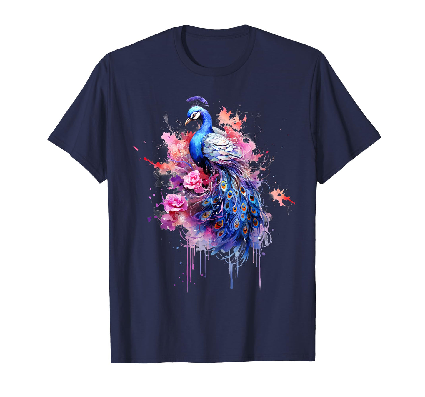 Peacock Watercolor Garden, Colorful Art, Peacock T-Shirt