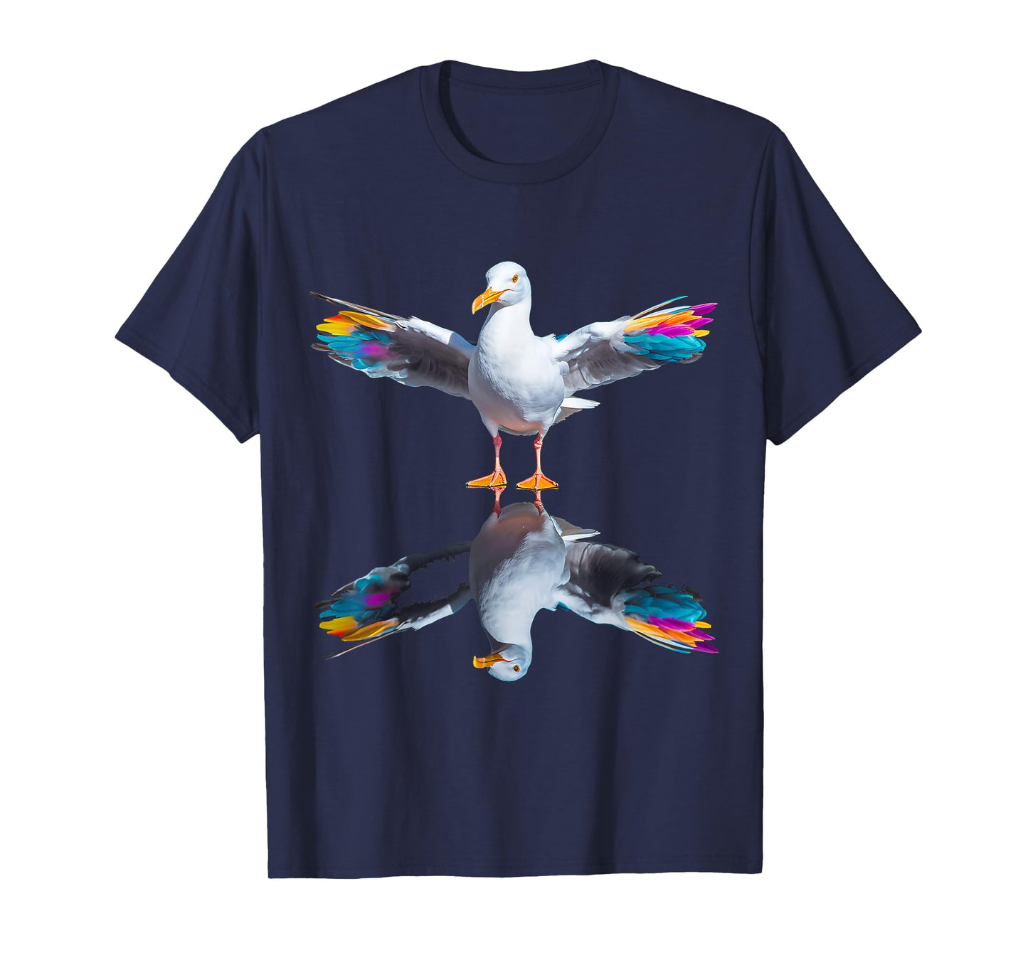 Seagull Art Bird Portrait Animal Colorful Graphic Seagull T-Shirt