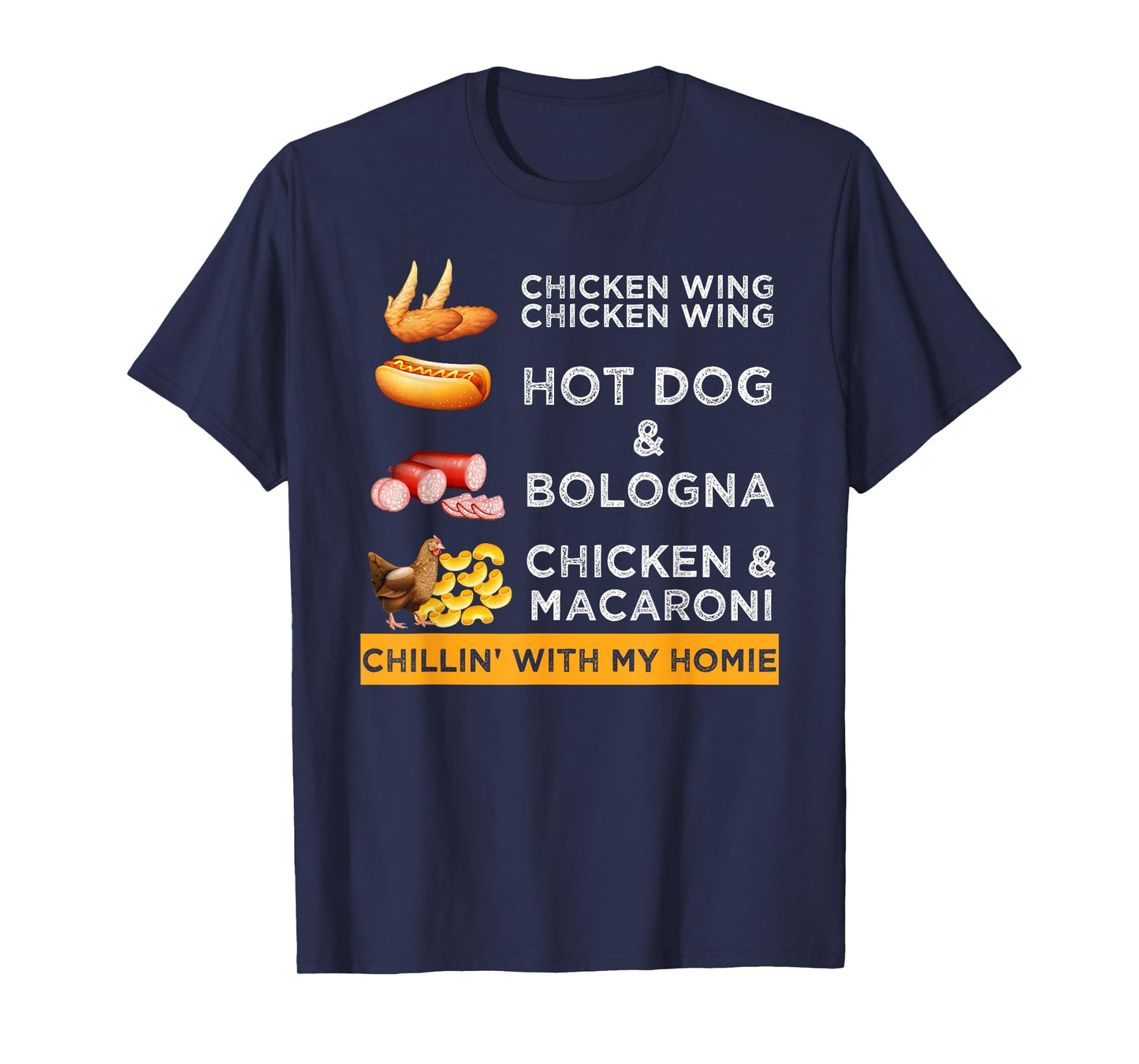 Chicken Wing Chicken Wing Hotdog and Bologna Funny T-Shirt
