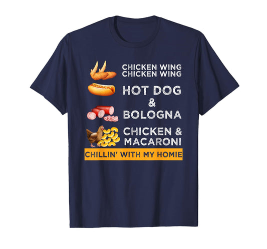 Chicken Wing Chicken Wing Hotdog and Bologna Funny T-Shirt