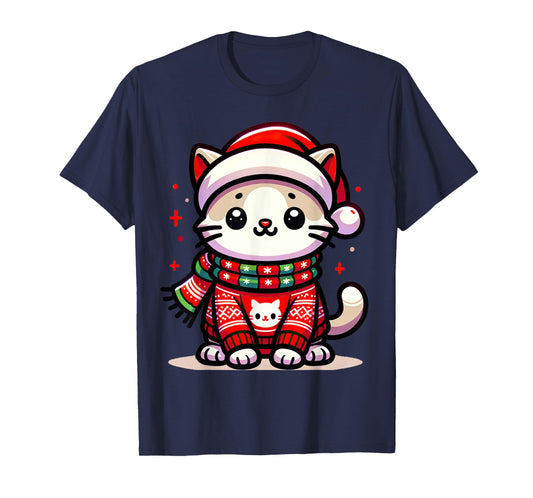 Christmas Cat Lover Funny Festive Holidays Cute Kitten Xmas Men Women Kids T-Shirt