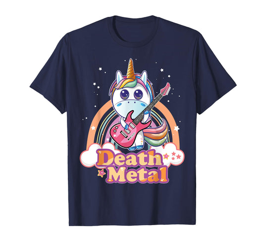 Cute Death Metal Unicorn Hard Rock Heavy Metal Music T-Shirt