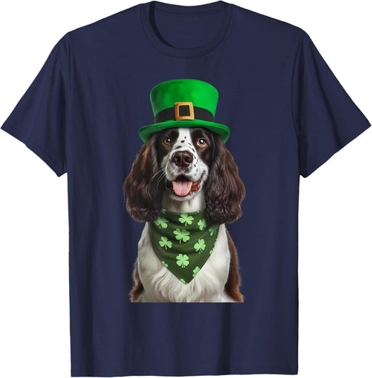 English Springer Spaniel Dog St Patrick's Day Shamrock Owner T-Shirt