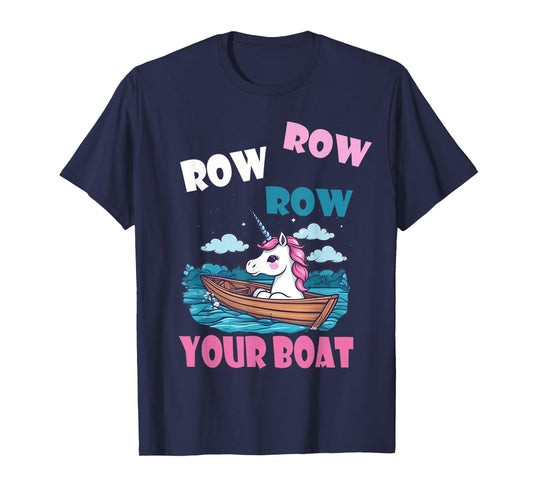 Row Row Row Your Boat Cute Unicorn Funny Kids T-Shirt