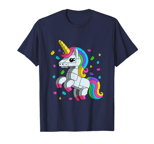 Unicorn Lover Master Builder Bricks Blocks Toys T-Shirt
