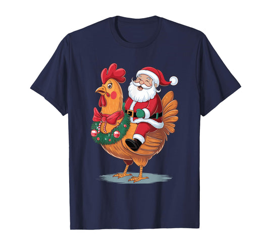 Santa Riding A Christmas Chicken T-Shirt