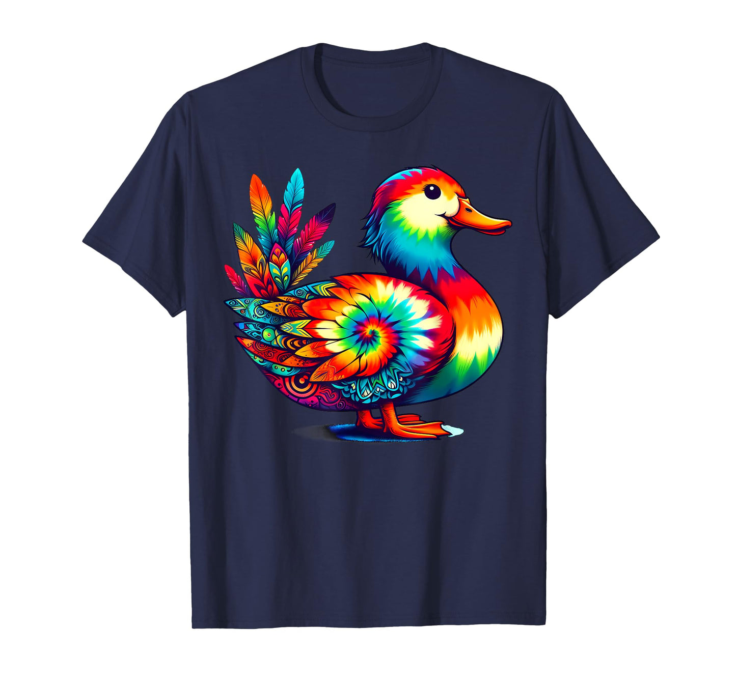 Cool Duck Graphic Spirit Animal Illustration Tie Dye Art T-Shirt