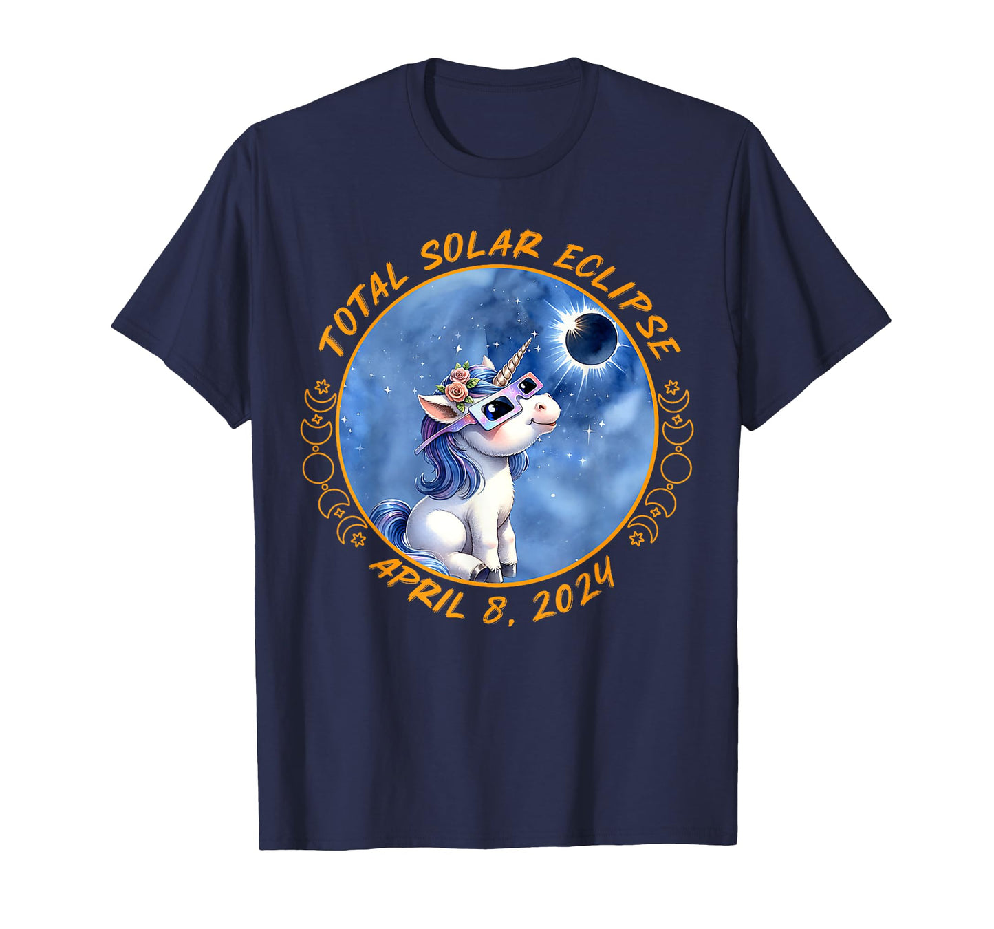 Solar Eclipse Shirt Girls Boys Unicorn Solar Eclipse 2024 T-Shirt
