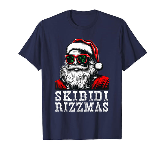 Skibidi Rizzmas Vintage Merry Christmas Santa Sigma T-Shirt