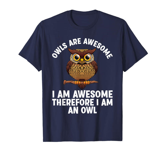 Funny Owl Design For Men Women Night Owl Animal Owl Lover T-Shirt, Small, Black