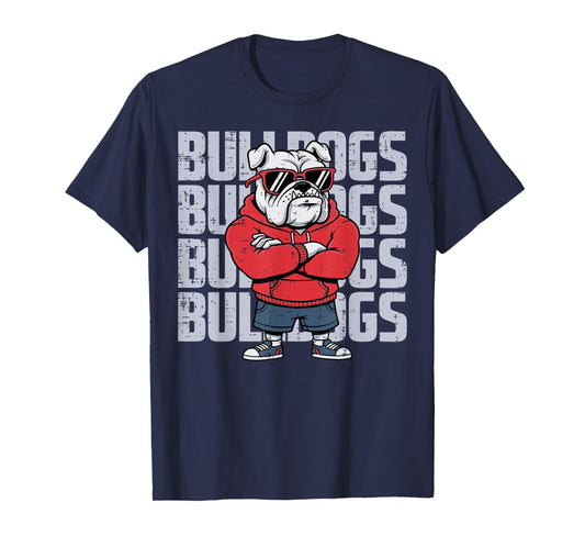 Bulldog Sunglasses Women Men Kids Boys Girls Youth Teen T-Shirt
