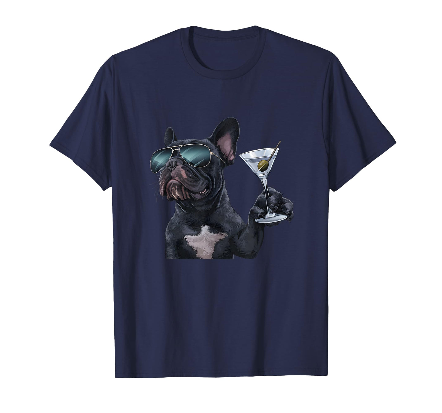 French Bulldog Drinking Martini T-Shirt