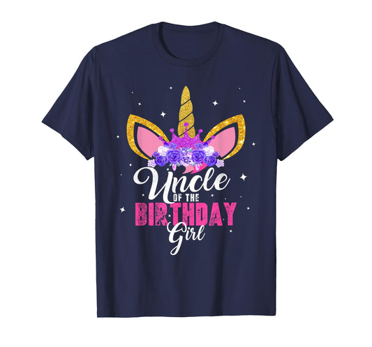 Uncle Of The Birthday Girl Unicorn Birthday Princess T-Shirt