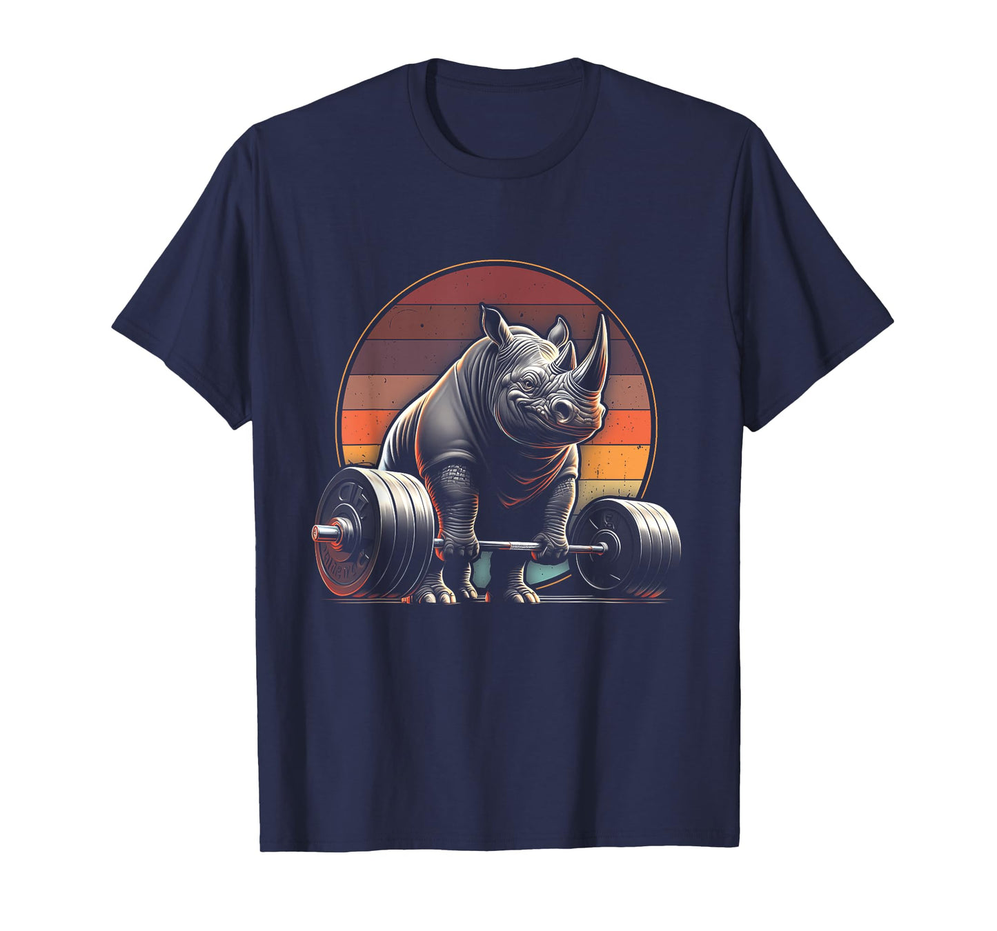 Rhinoceros Powerlifting Weightlifting Gym Rhino Lovers Unisex-Adults, Unisex-Kids Black Animal Print Rhinoceros T-Shirt