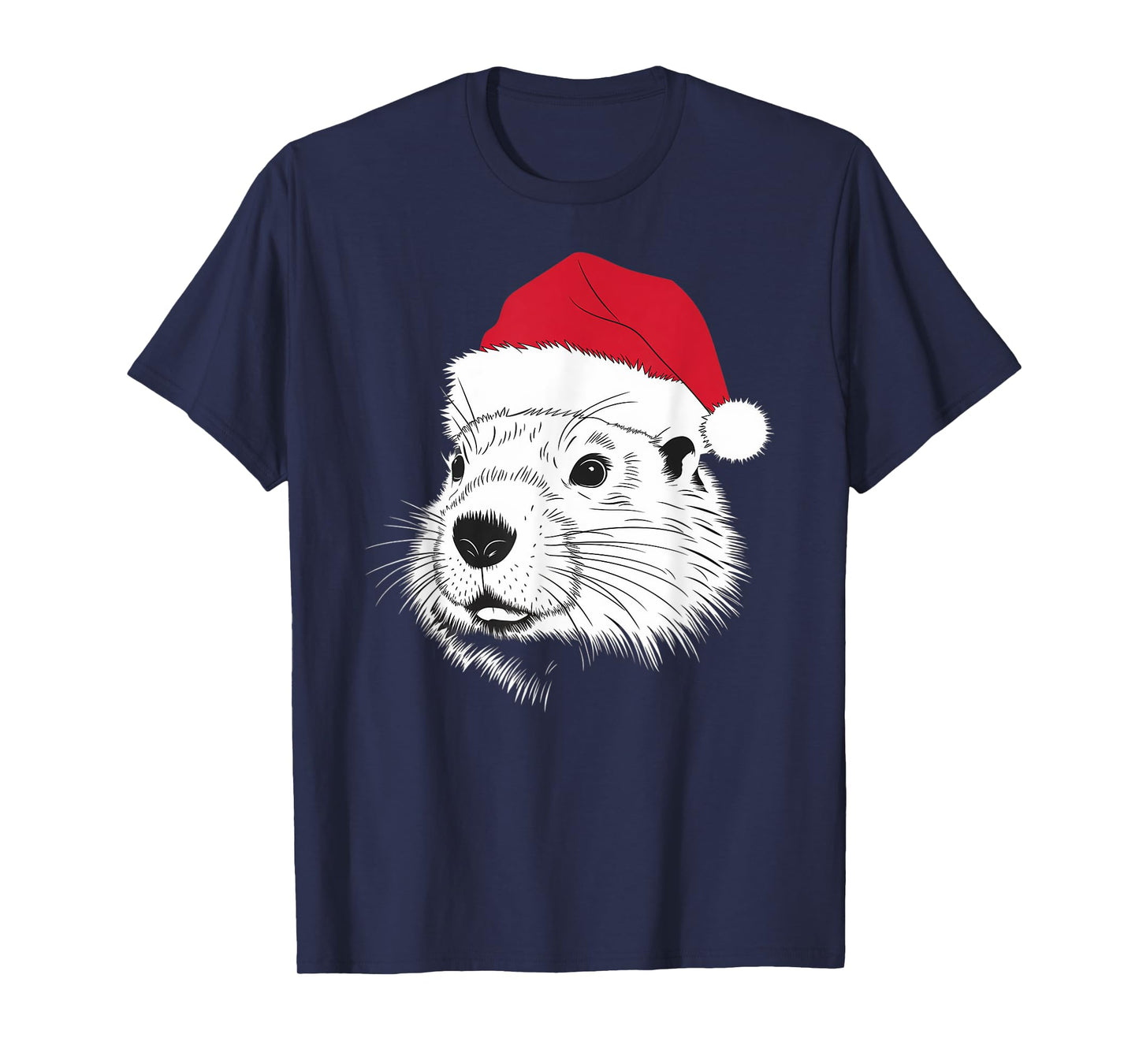 Joyful Groundhog Santa on Groundhog Christmas T-Shirt