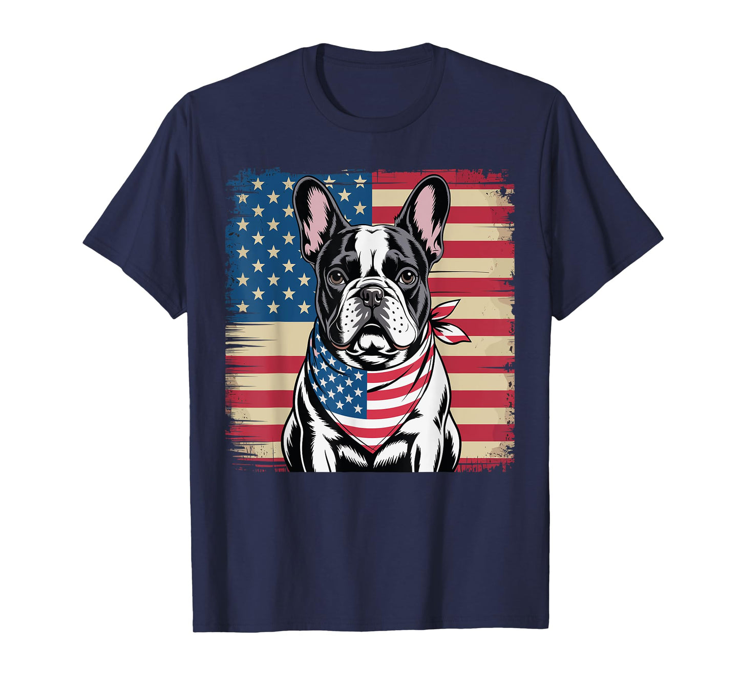 Patriotic French Bulldog Dog American Flag 4Th Of July T-Shirt