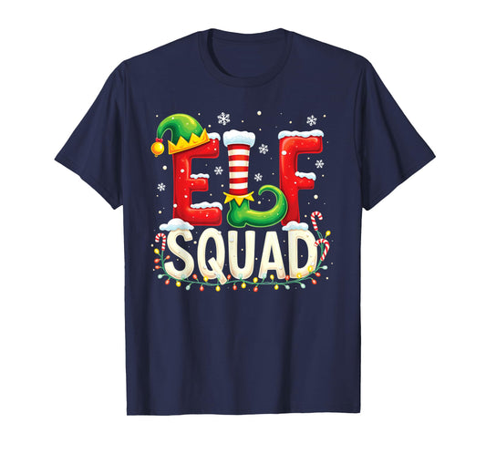 Elf Squad Funny Elf Family Christmas Matching Pajamas Xmas T-Shirt